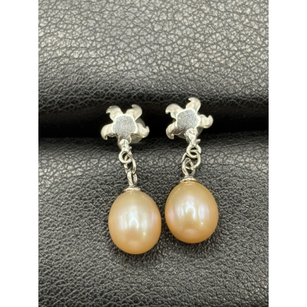 Freshwater Pearl Sterling Silver Dangle Earrings 925 E13